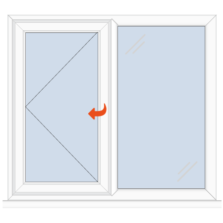Upvc Casement Window Left Side Opener/Fixed