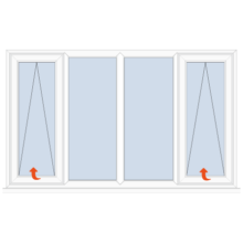 Upvc Casement Window Top Hung/Fixed/Fixed/Top Hung