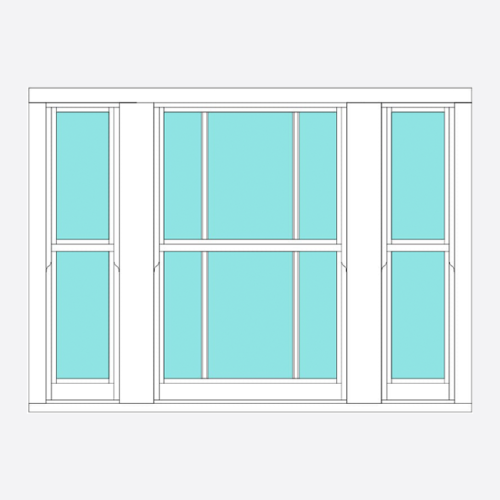 Timber Sliding Sash window Marginal bar 3 section (centre opening)
