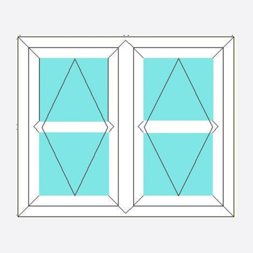Upvc Fully Reversible Window Double Opening with Transom