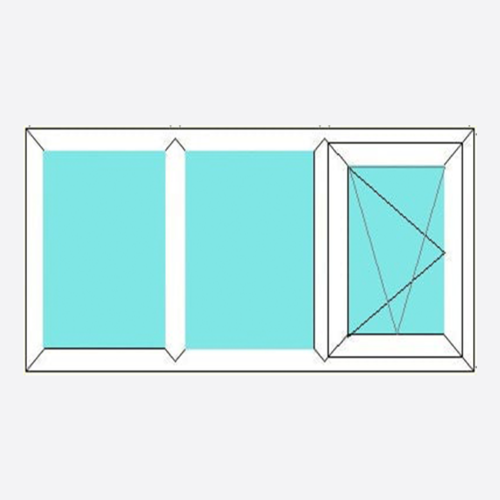 Upvc Tilt and Turn Window Fixed/Fixed/Open style 191