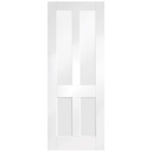 XL Joinery Malton Shaker Clear Glass White Primed Door