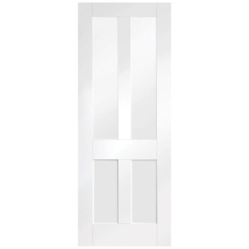 XL Joinery Malton Shaker Clear Glass White Primed Door