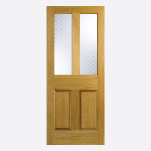 Oak Malton Glazed Screenprint Un-finished Door
