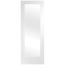 Pattern 10 Clear Glass White Primed Door