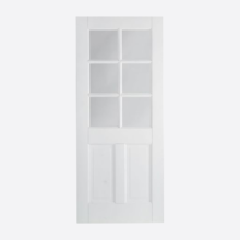 White Canterbury 2P Glazed 6L Door