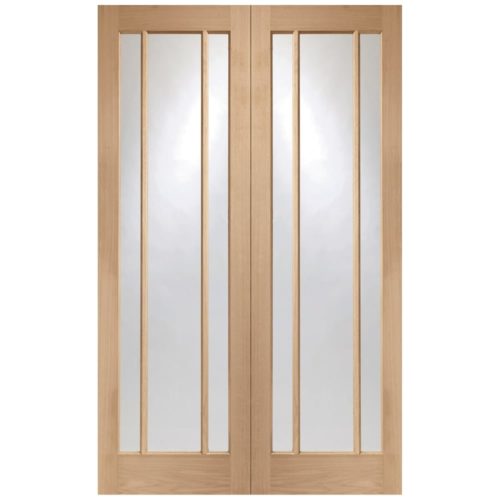 XL Joinery Worcester Oak Clear Glass Pair of Doors