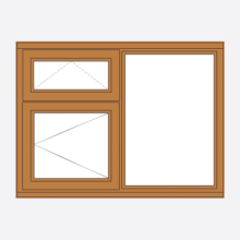 Oak Stormsure Casement Window Vent over Opener/ Fixed