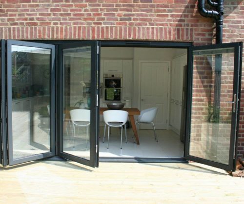 Sunvu Aluminium clad folding sliding patio doors any colour