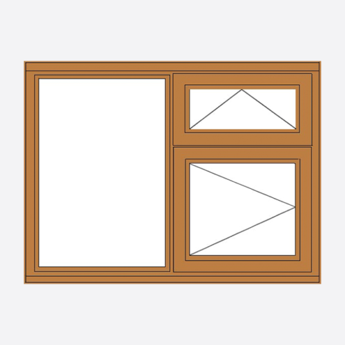 Sunvu Oak Casement Window Fixed/Vent over opener