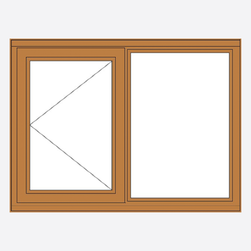 Sunvu Oak Casement Window Open Fixed