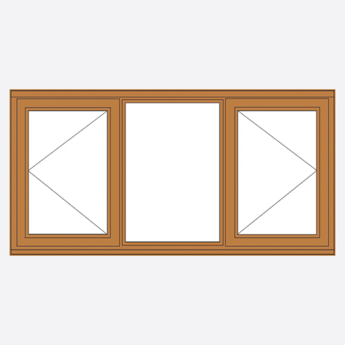 Sunvu Oak Casement Window open/fixed/open