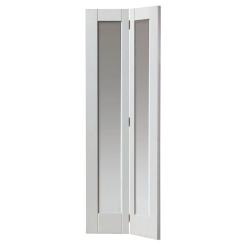 White Primed Tobago Glazed Bifold Door