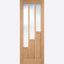 Oak Coventry Glazed 3L Pre-finished Door