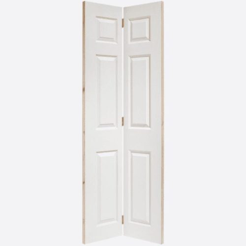White Moulded Textured 6P Bi-fold Door