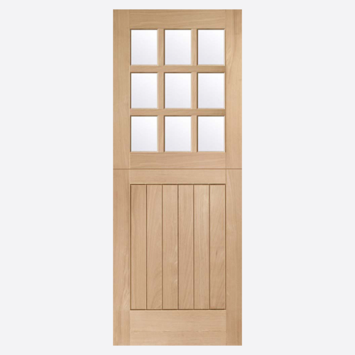 Stable 9 Light Double Glazed external Oak Door with Clear Glass
