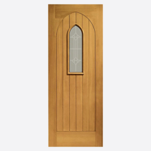 Westminster Pre-Finished Double Glazed External Oak Door with Decorative Glass