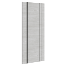 Flush Light Grey Ash Vertical Inlay Door