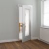 White Belton Etched Glazed Door