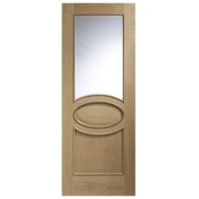 Calabria Oak Un-finished Clear Glazed RM Door