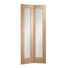 Pattern 10 Bi-fold Oak Glazed Un-finished Door