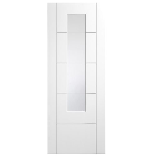 Portici Pre-Finished White Clear Glazed Door