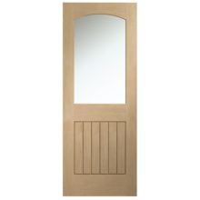 Sussex Oak Un-finished Clear Glazed Door