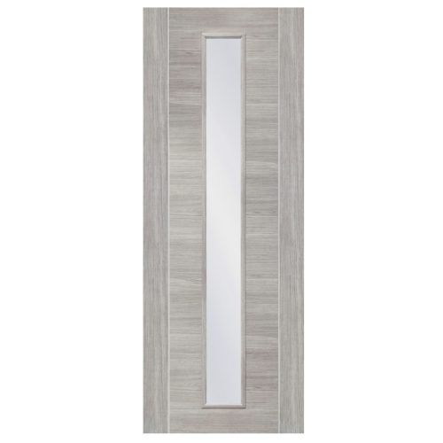 White Grey Laminate Palermo 1L Glazed Door