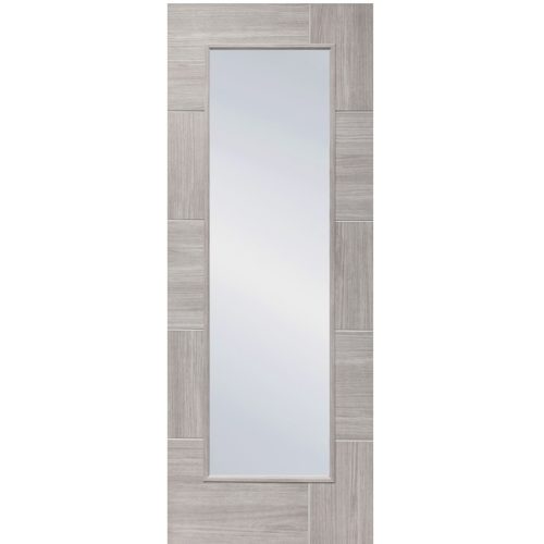 White Grey Laminate Ravenna 1L Glazed Door