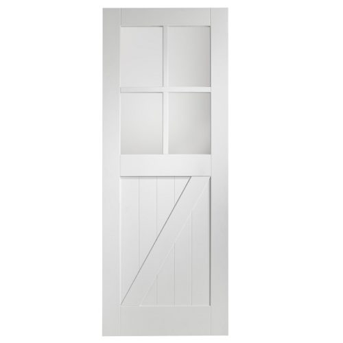 Cottage Primed White Clear Glazed Door
