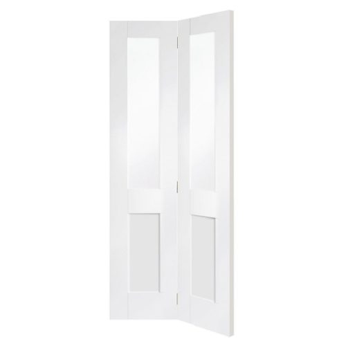 Malton Shaker Bi-fold Clear Glazed Primed White Door