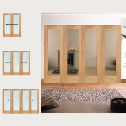 Oak Pattern 10 Clear Glazed Room Divider