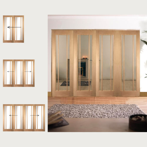 Oak Worcester Clear Glazed Room Divider