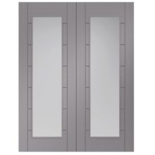 Palermo Pre-finished Light Grey Glazed Door Pair