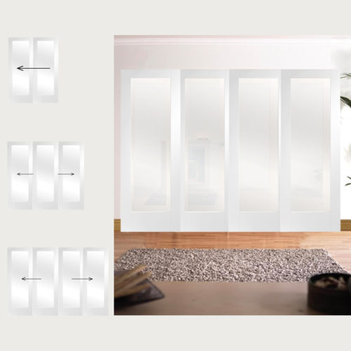 Easi-Slide Primed Pattern 10 Obscure Glazed Room Divider