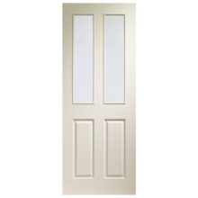 Victorian 4P Clear Glazed White Door