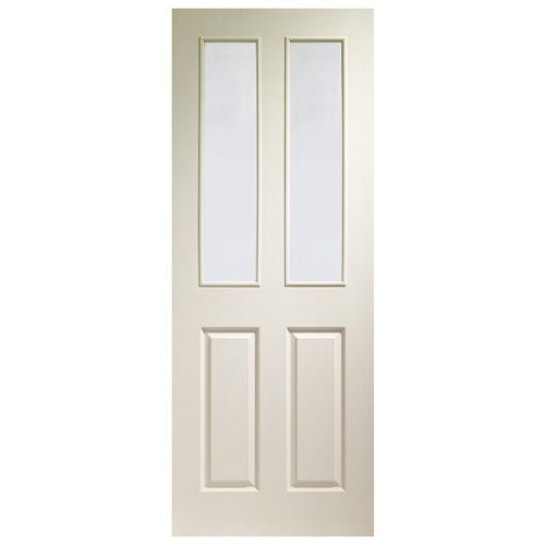 Victorian 4P Clear Glazed White Door