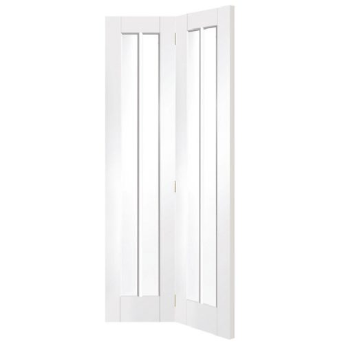 Worcester Bi-fold Clear Glazed Primed White Door